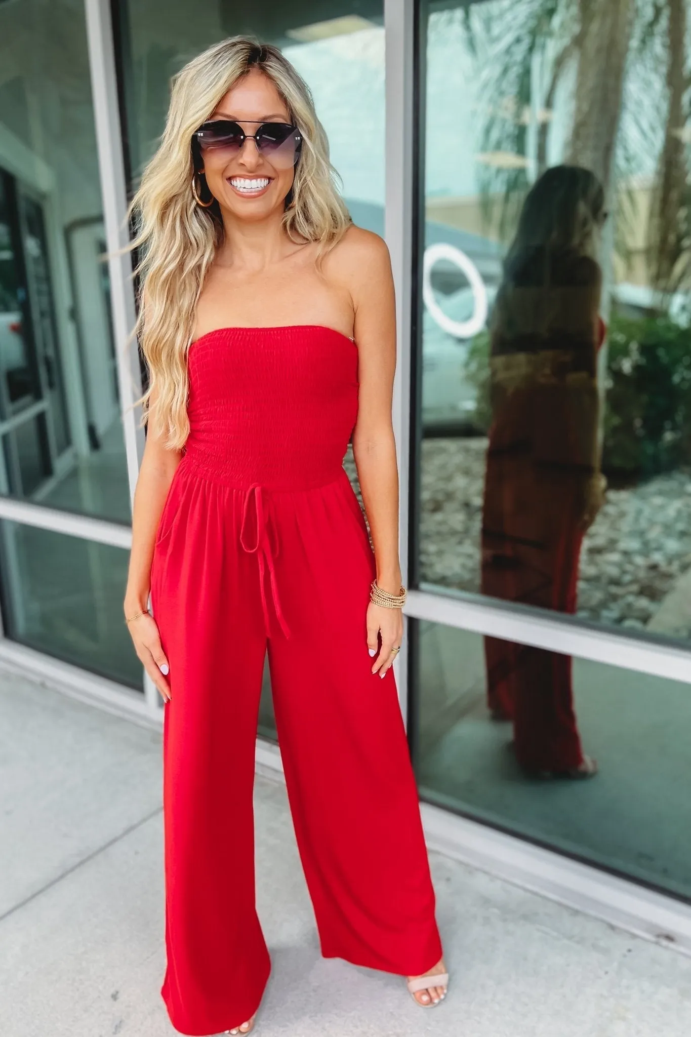 Luciana – Strapless design – Smocked jumpsuit