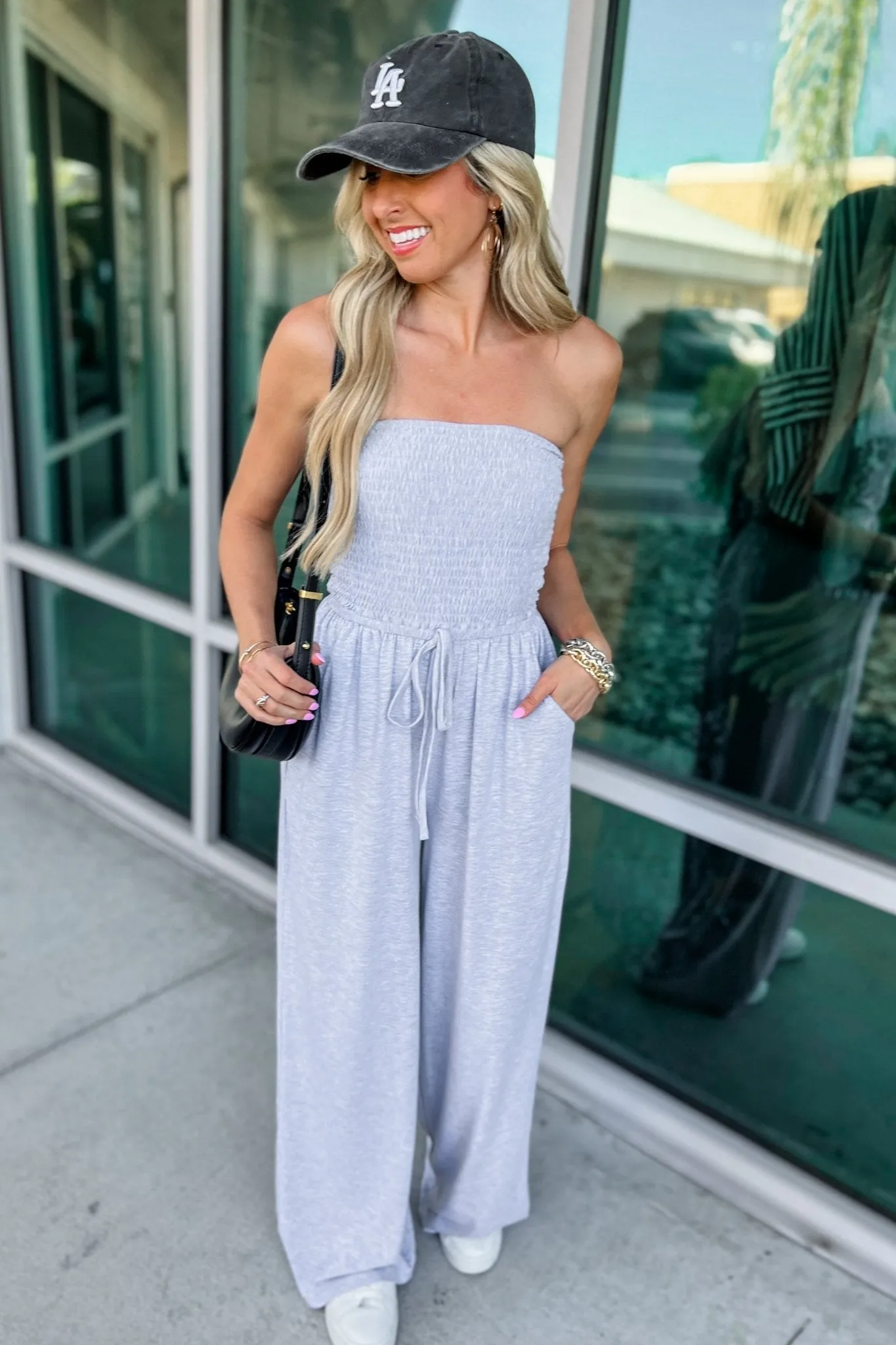 Luciana – Strapless design – Smocked jumpsuit