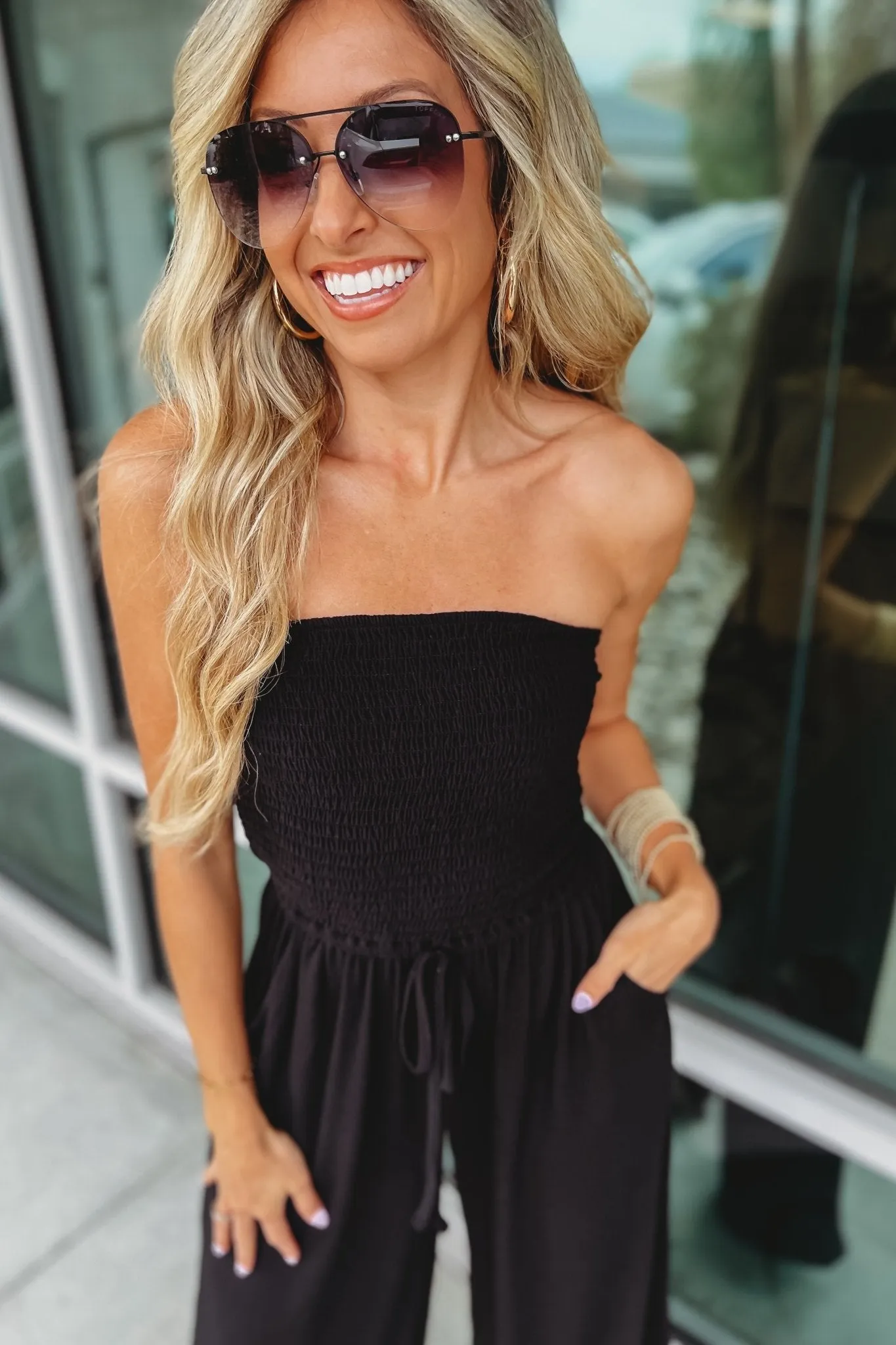 Luciana – Strapless design – Smocked jumpsuit