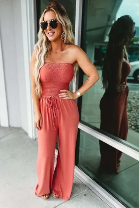 Luciana – Strapless design – Smocked jumpsuit