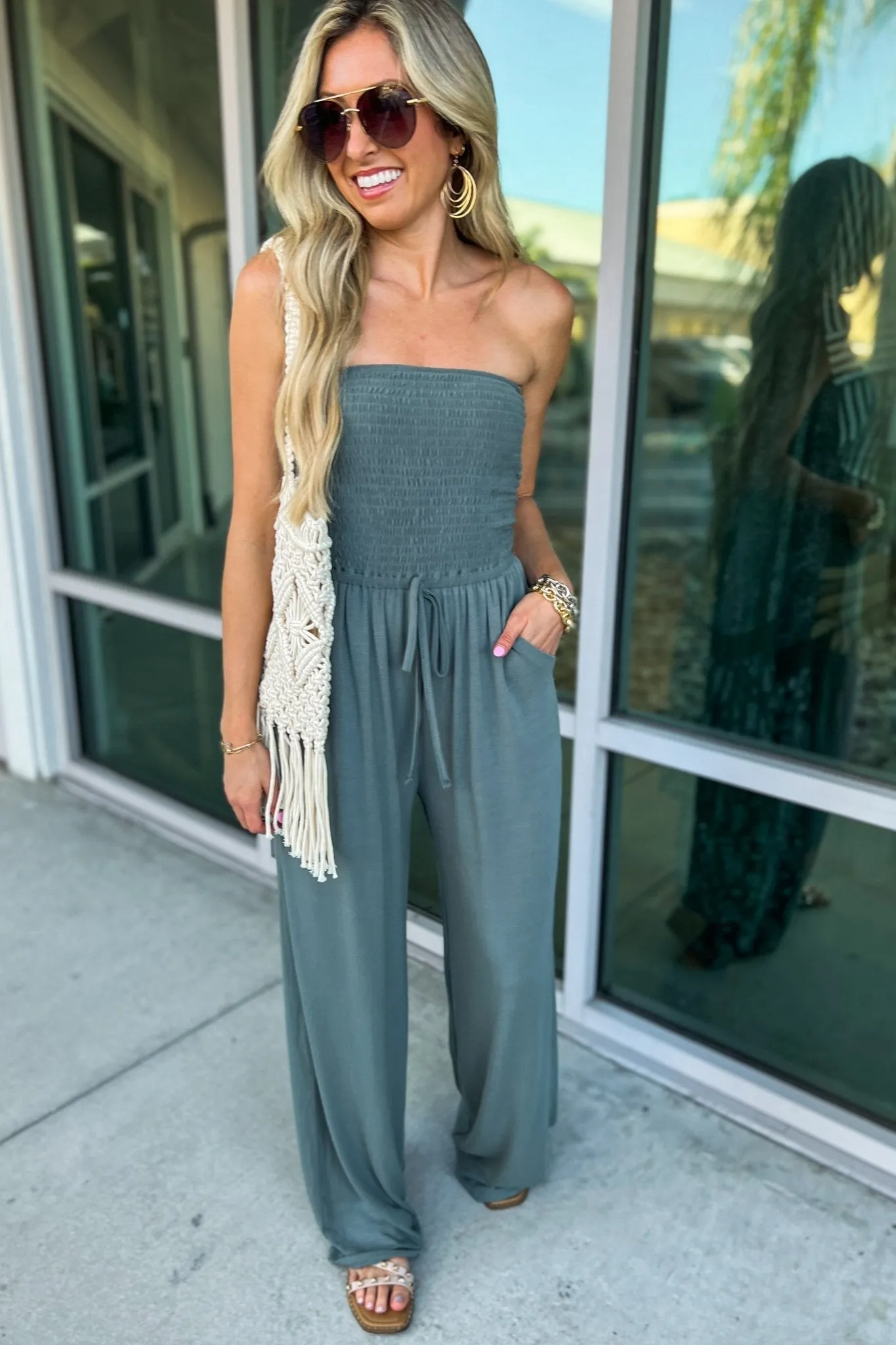 Luciana – Strapless design – Smocked jumpsuit