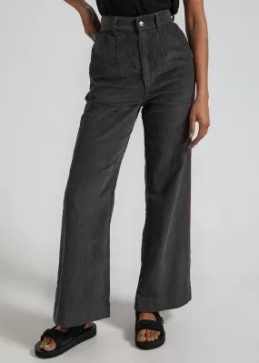 Maisie Hemp Cor Flared Pant- Raven