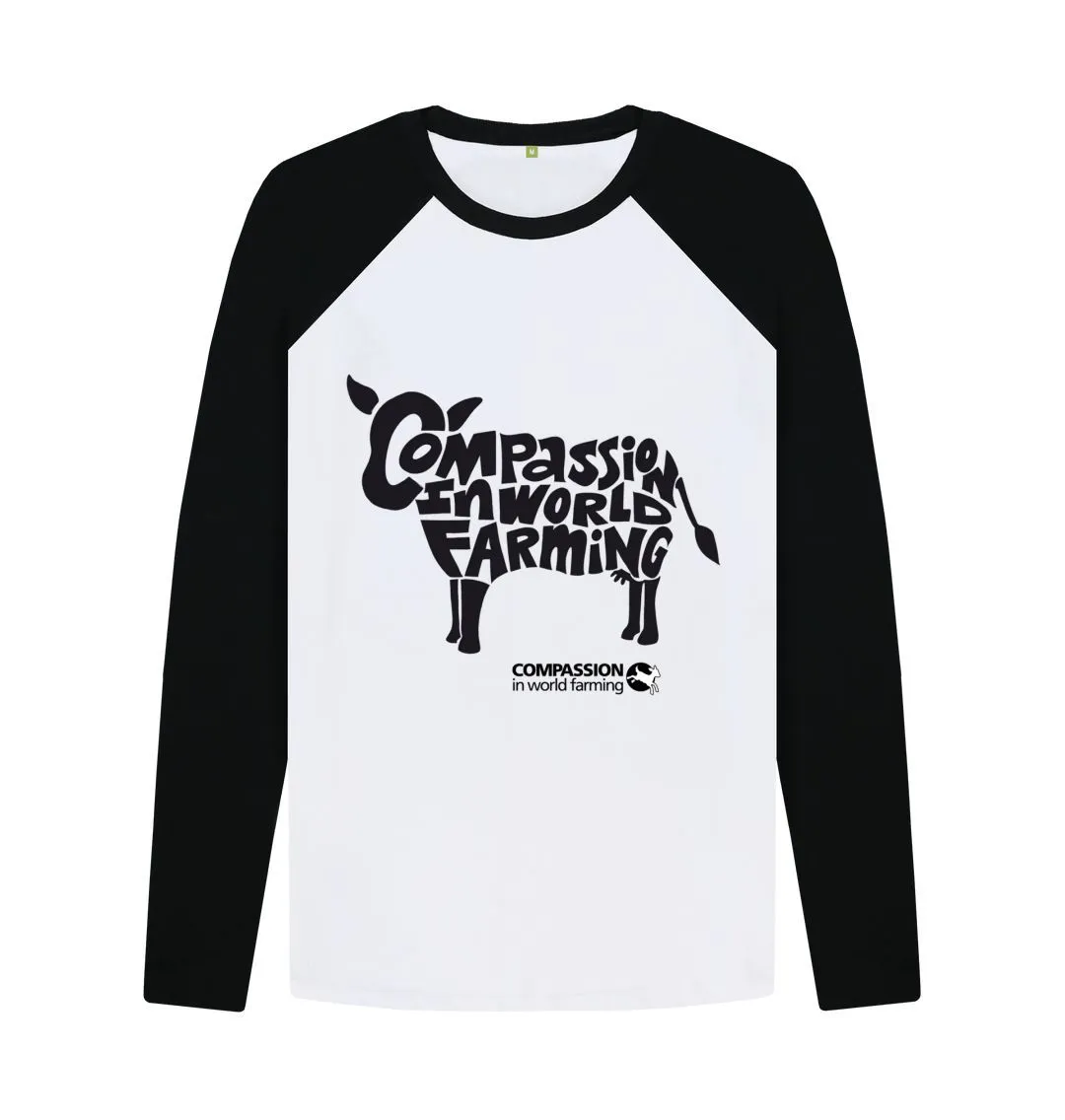 Men's Compassion Cow Baseball T-Shirt