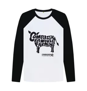 Men's Compassion Cow Baseball T-Shirt