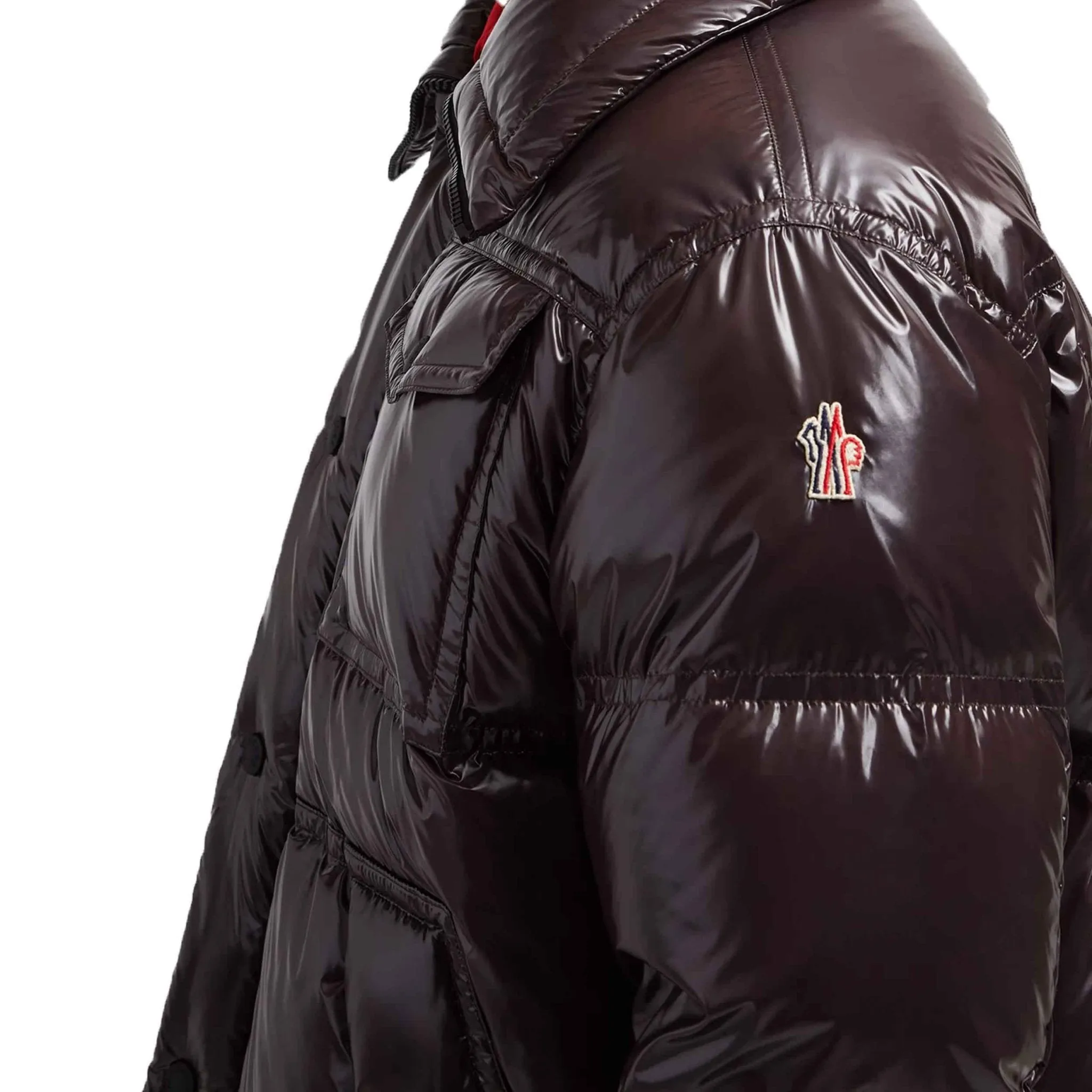 Moncler Grenoble Tecka Ski Down Jacket in Dark Brown