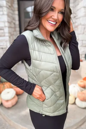 My First Pick Moss Puffer Vest