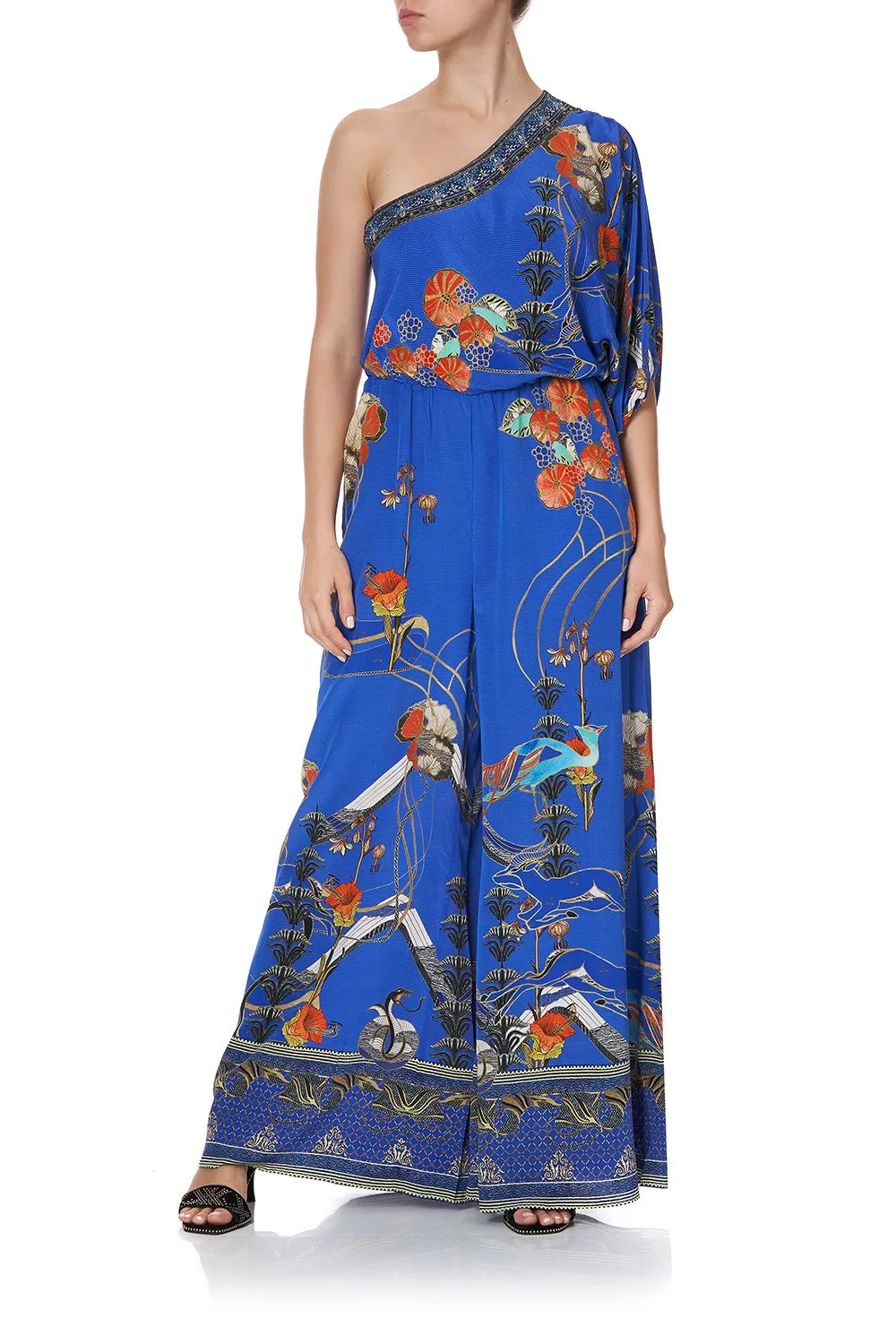 ONE SHOULDER FLARED JUMPSUIT TREE OF LIFE