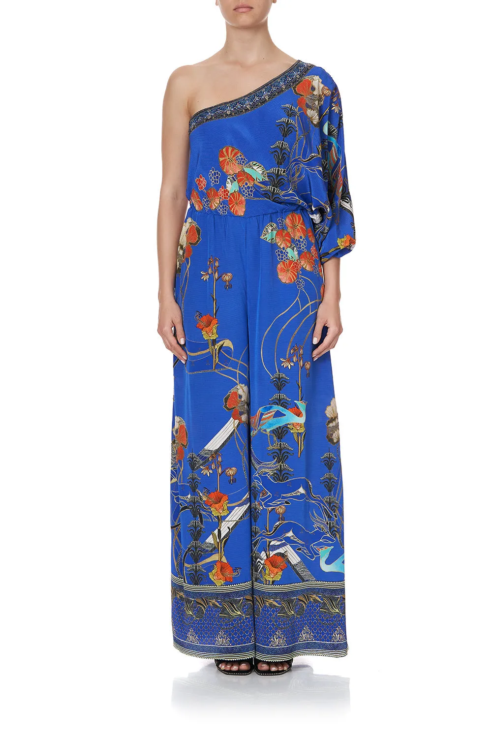 ONE SHOULDER FLARED JUMPSUIT TREE OF LIFE