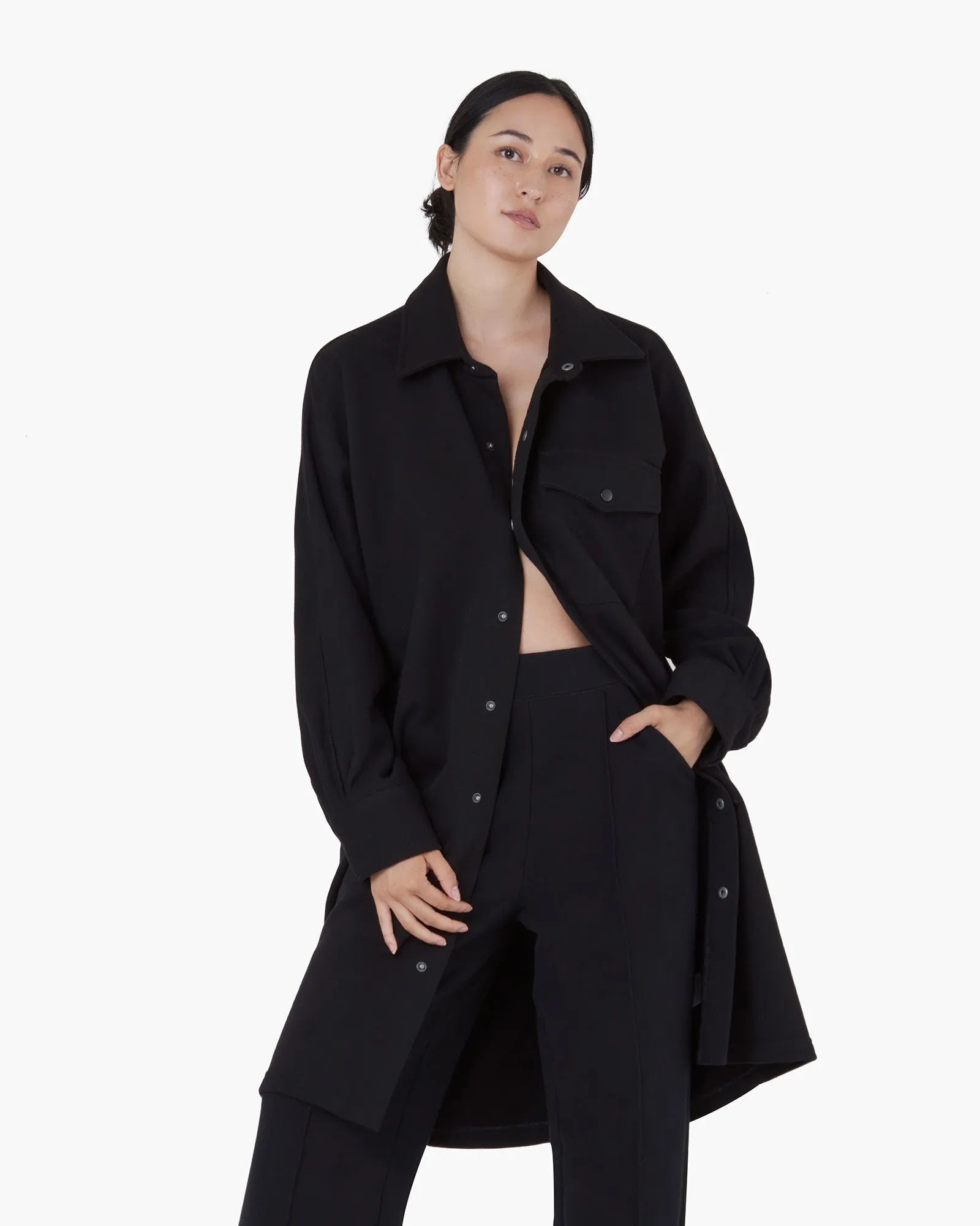 Oversized Shirt Jacket - Black