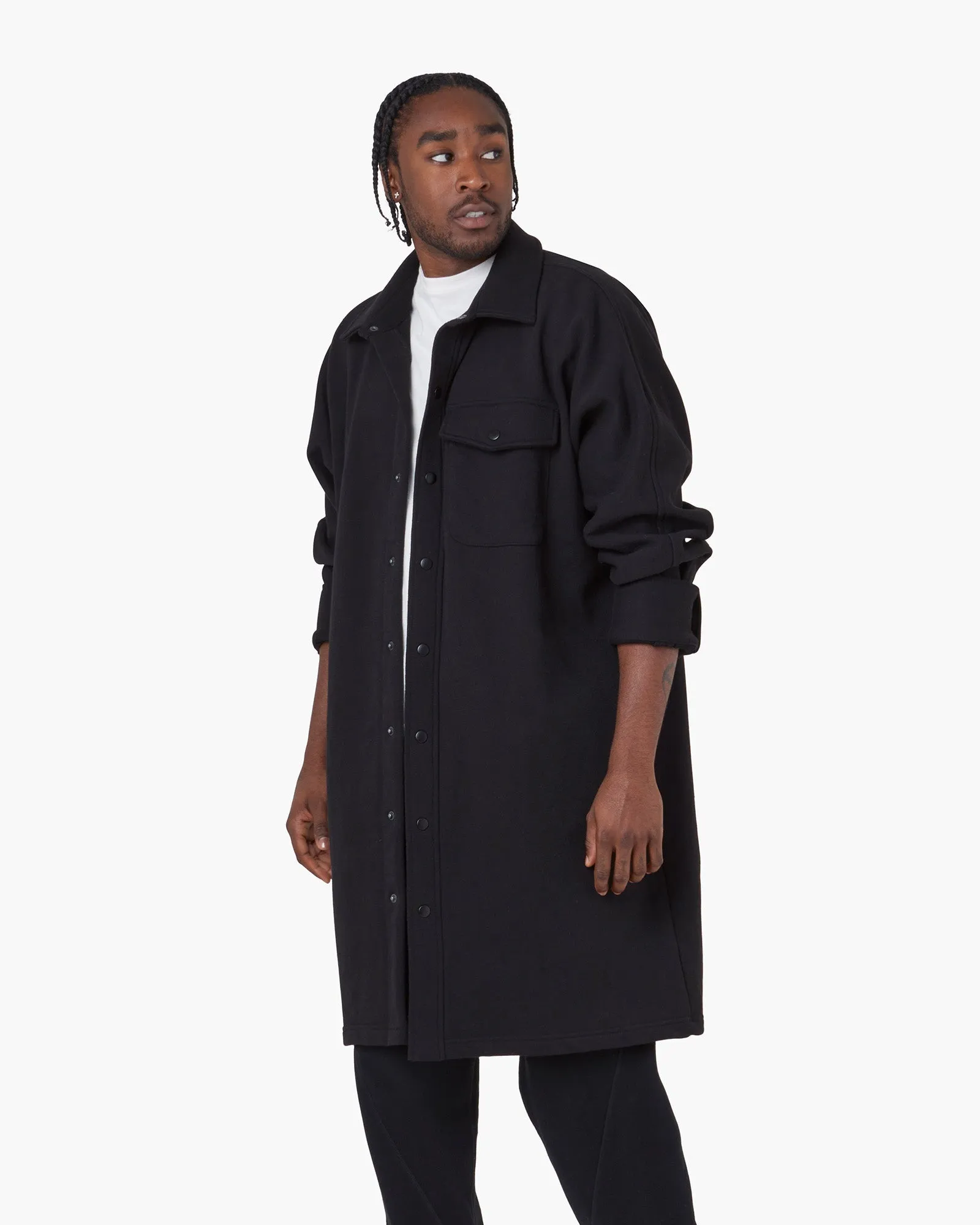 Oversized Shirt Jacket - Black
