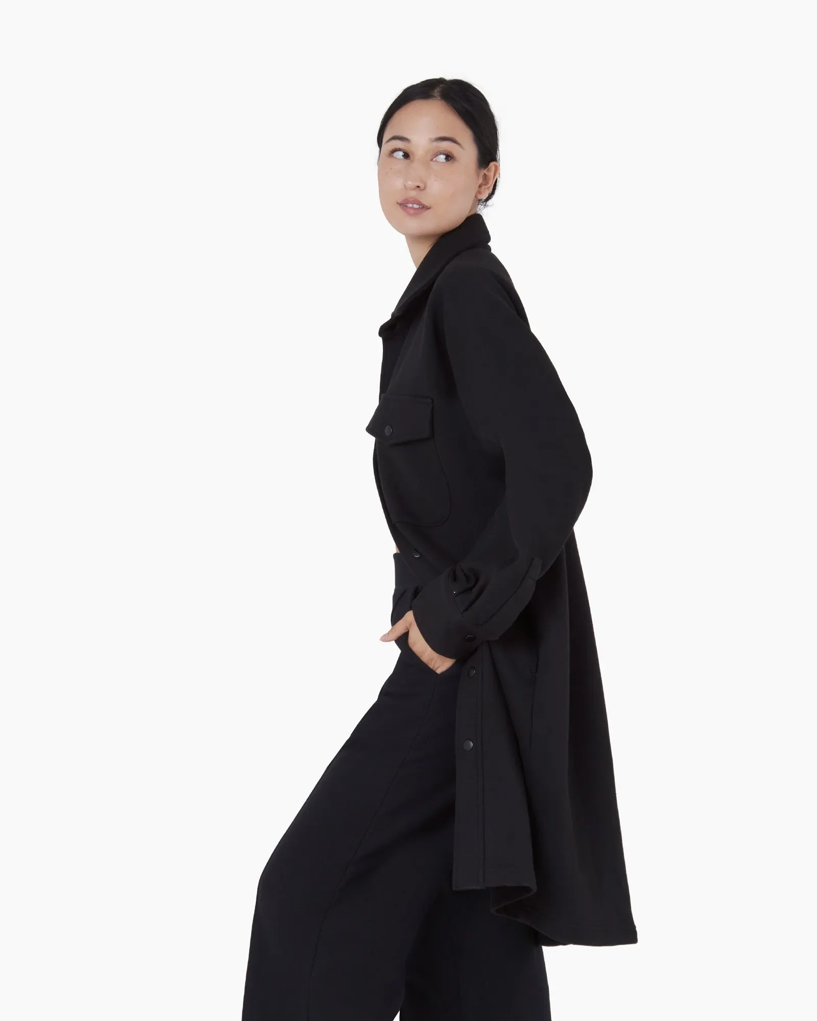 Oversized Shirt Jacket - Black