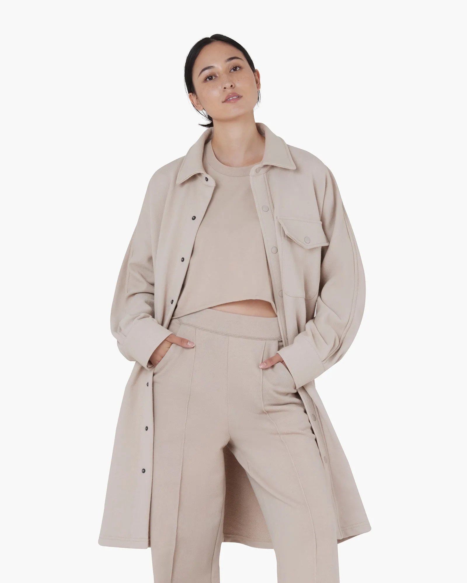 Oversized Shirt Jacket - Sand