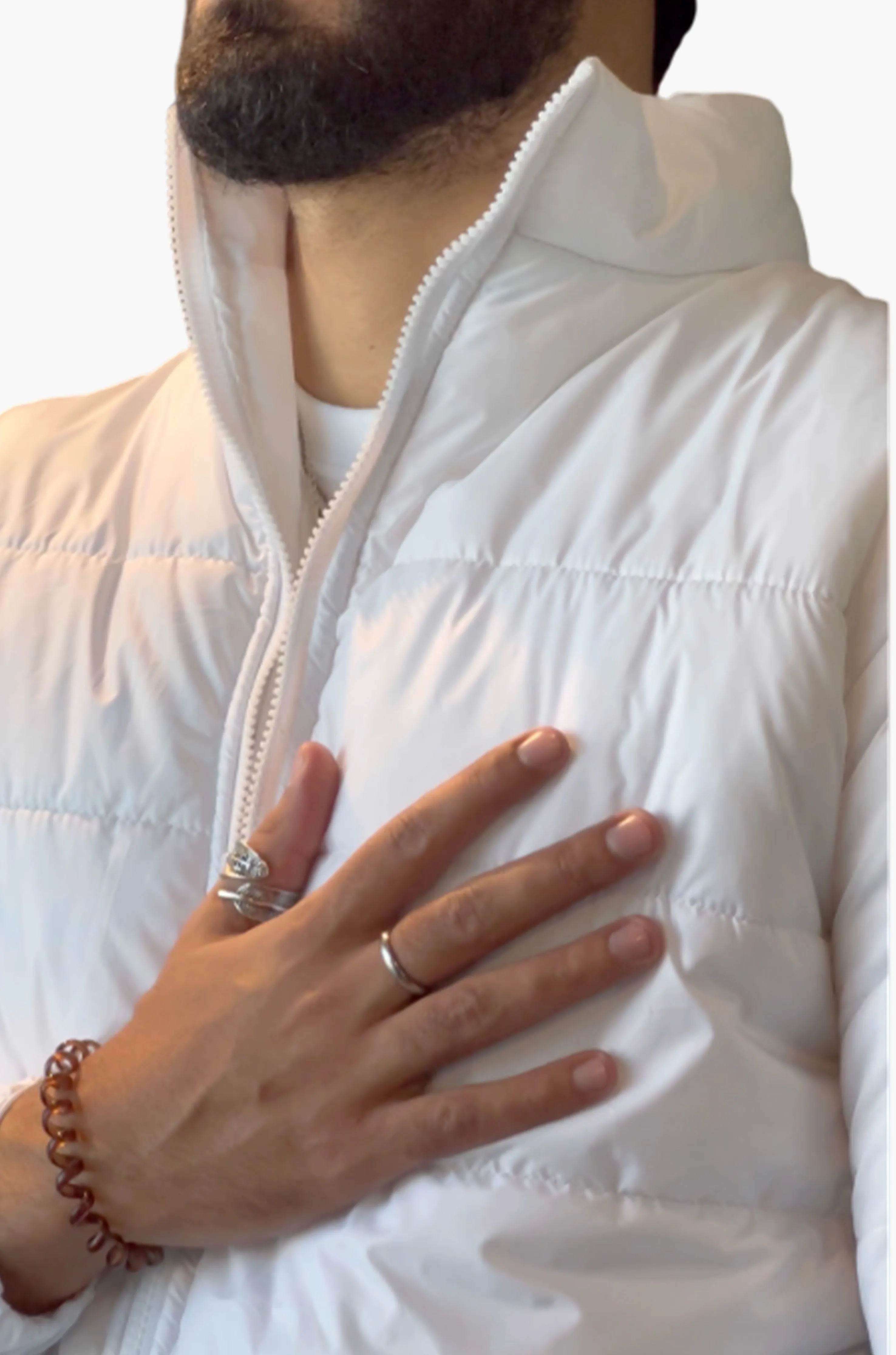 Plain White Puffer Jacket