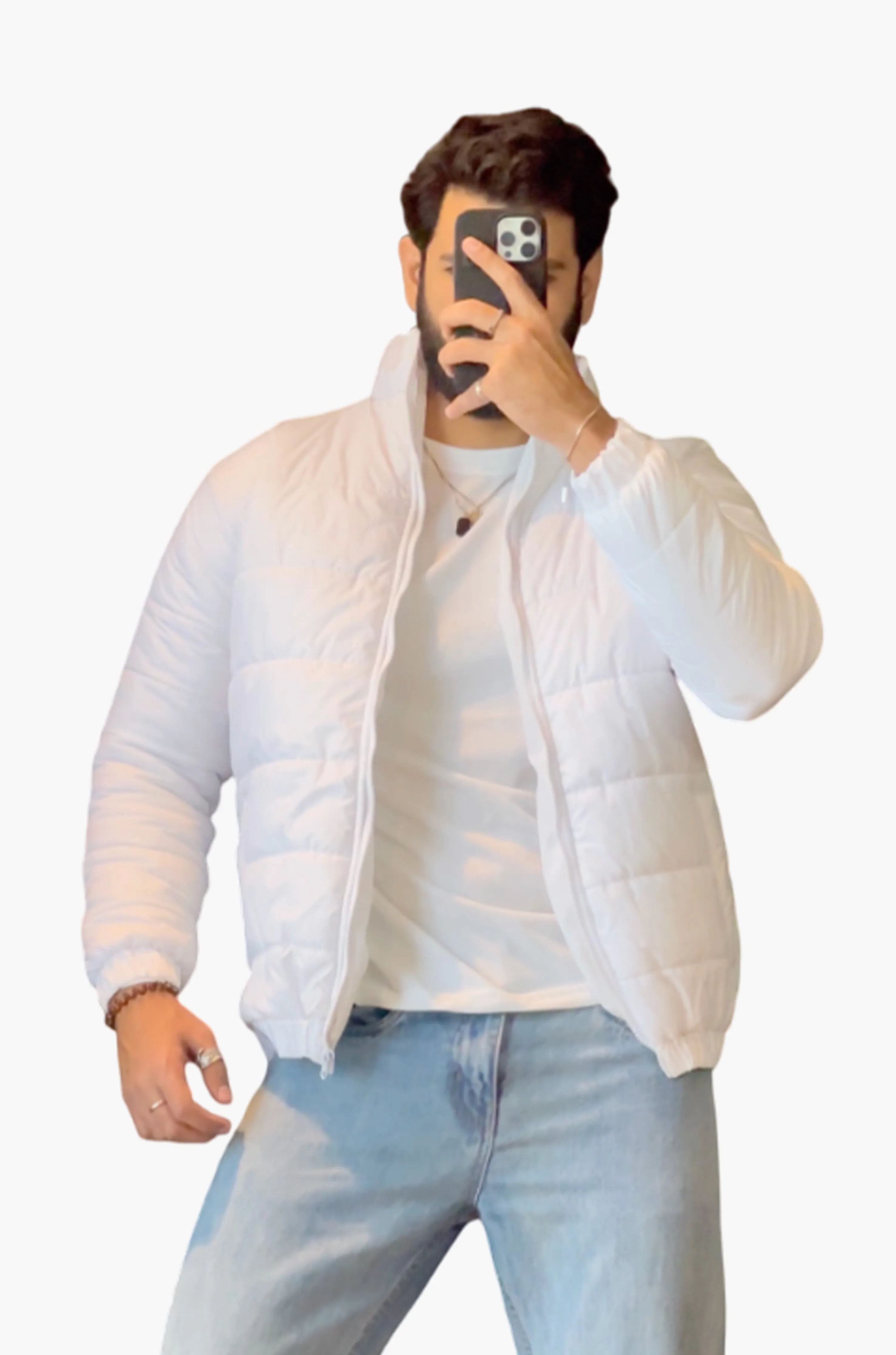 Plain White Puffer Jacket
