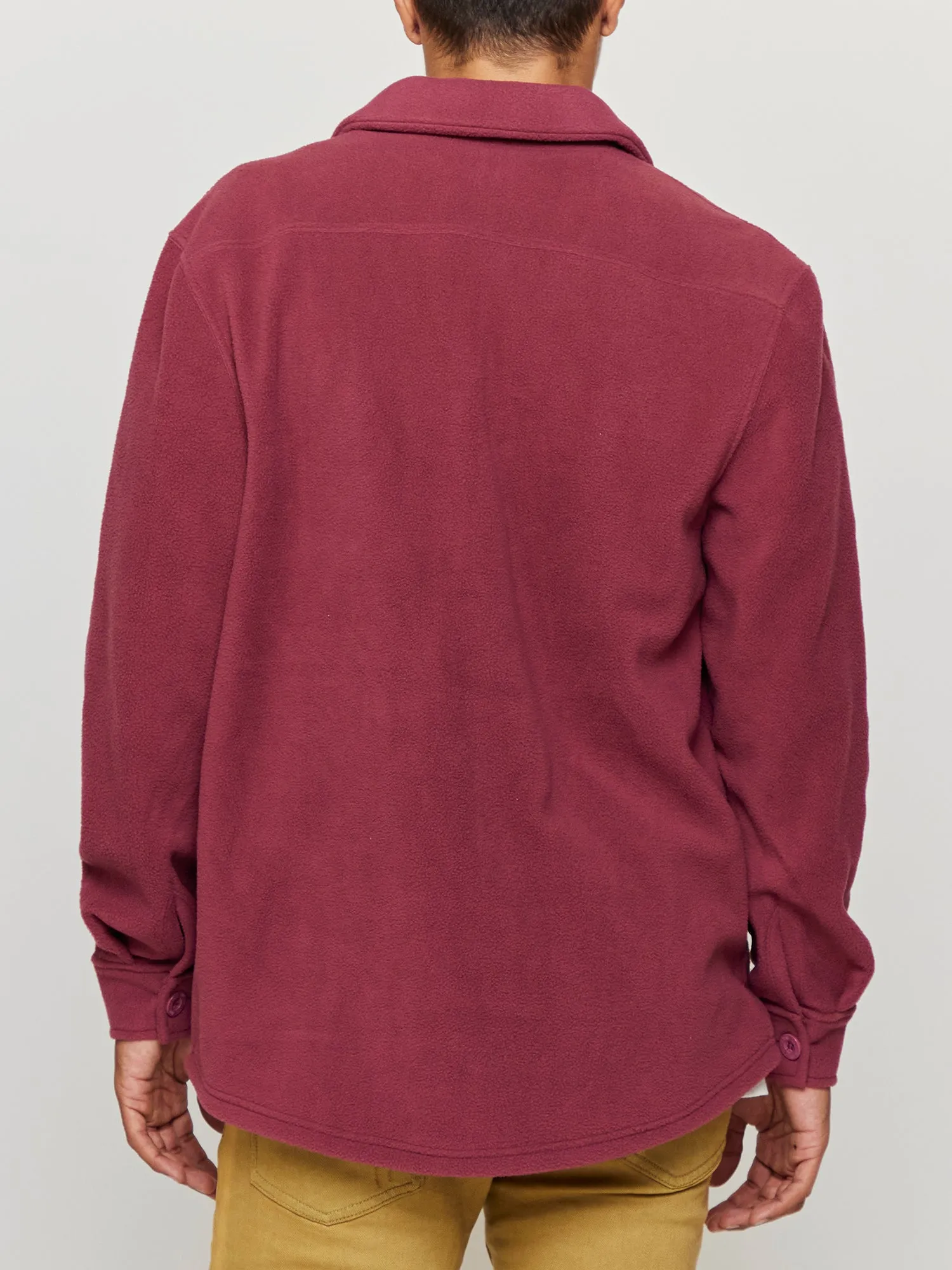 Polar Fleece Shacket in Dark Rose