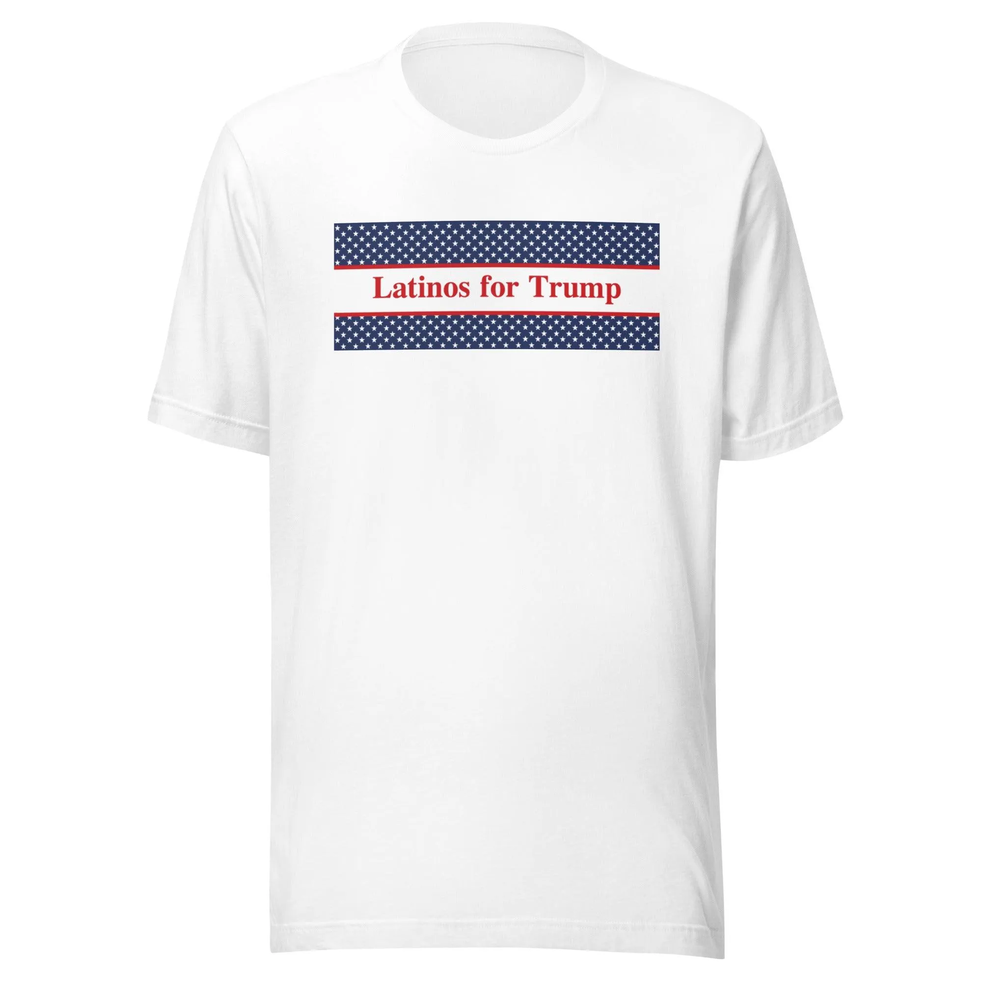 Political T-Shirt Latinos For Trump Short Sleeve 100% Cotton Crew Neck Top