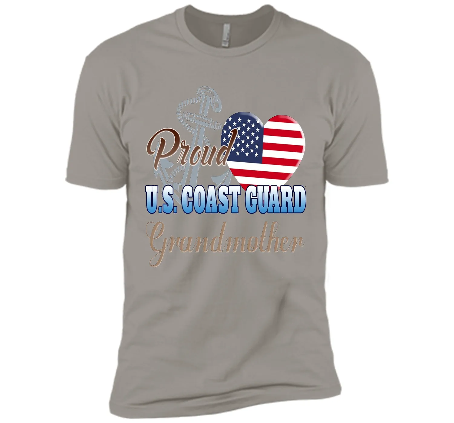 Proud U.S. Coast Guard Grandmother Patriotic Heart T Shirt shirt