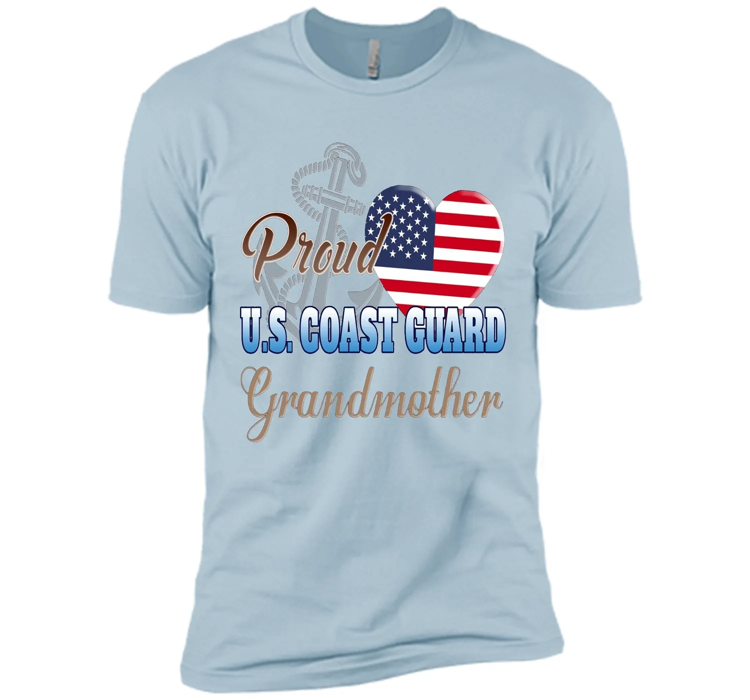 Proud U.S. Coast Guard Grandmother Patriotic Heart T Shirt shirt