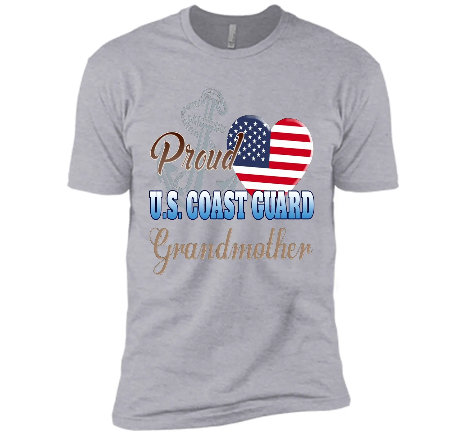 Proud U.S. Coast Guard Grandmother Patriotic Heart T Shirt shirt