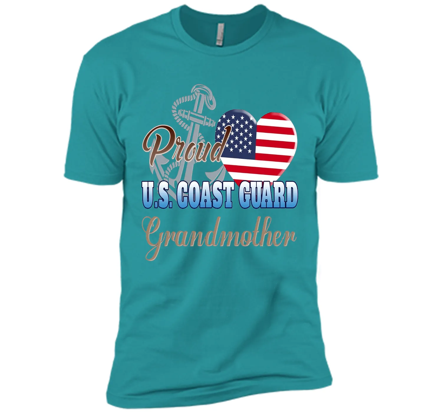Proud U.S. Coast Guard Grandmother Patriotic Heart T Shirt shirt