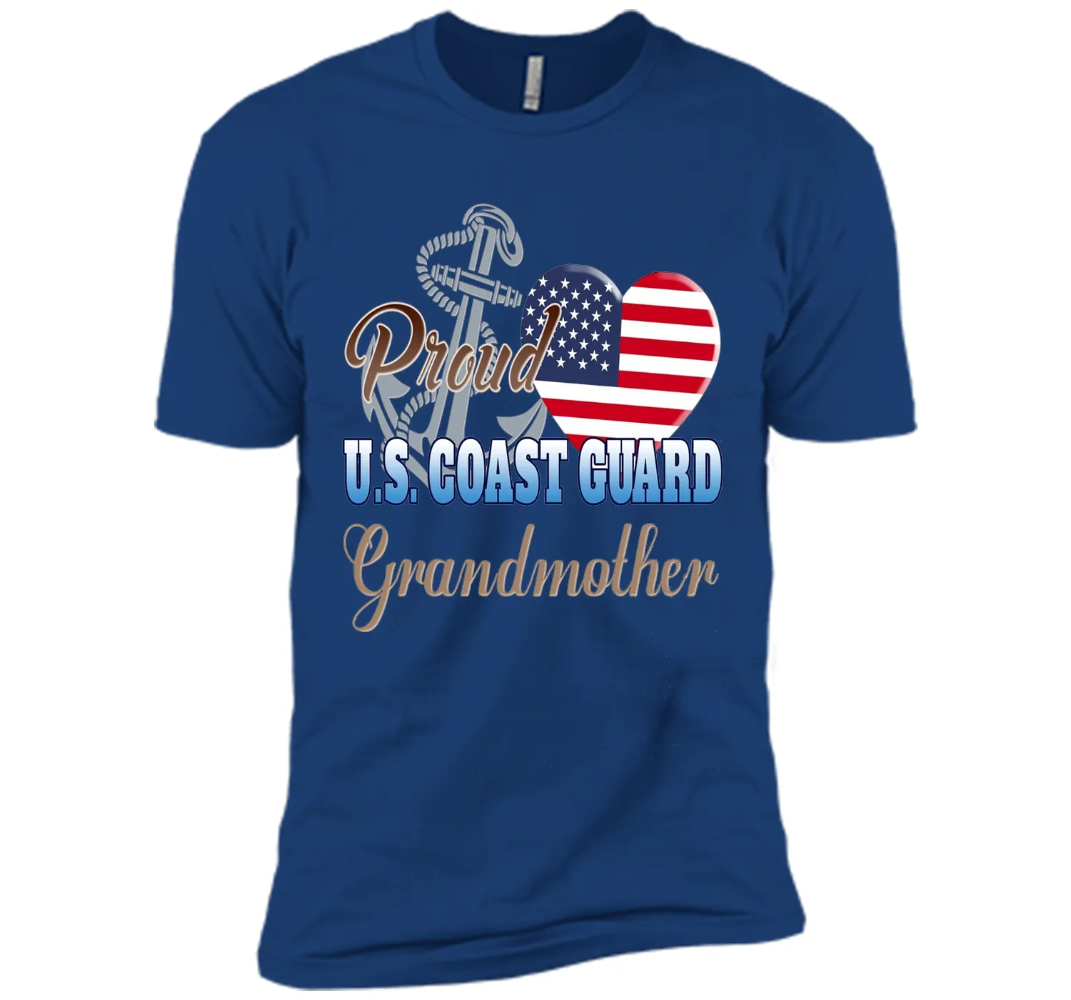 Proud U.S. Coast Guard Grandmother Patriotic Heart T Shirt shirt