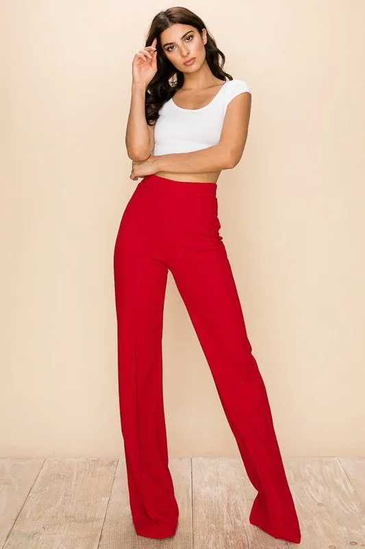 Red The Most Popular High Waisted Dress Pants