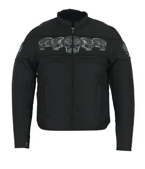 Reflective Skulls Textile Jacket Men's