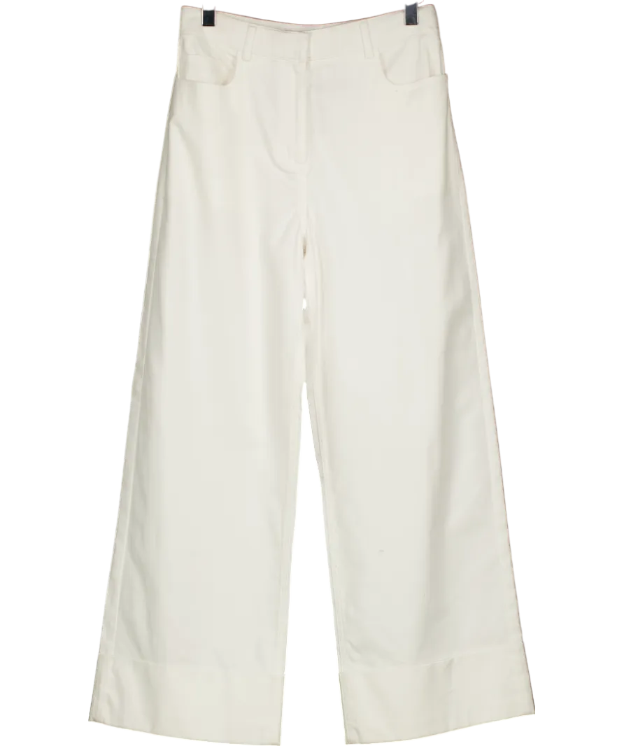 REISS White Myrtle Twill Culotte Trousers UK 4