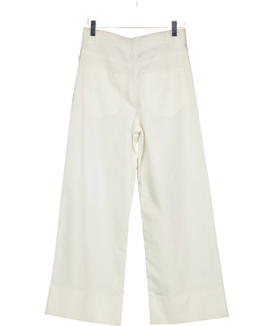 REISS White Myrtle Twill Culotte Trousers UK 4