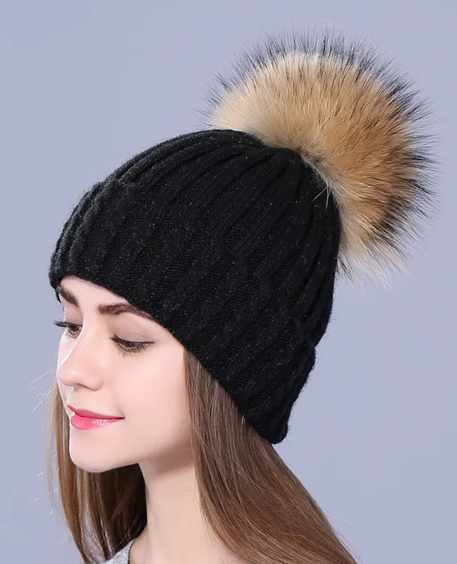 Rhinestone embroidery Knit beanie