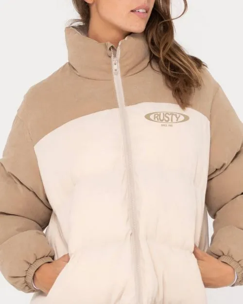 Rusty - Tilly Zip Through Contrast Puffer Jacket