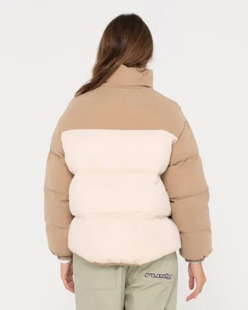 Rusty - Tilly Zip Through Contrast Puffer Jacket