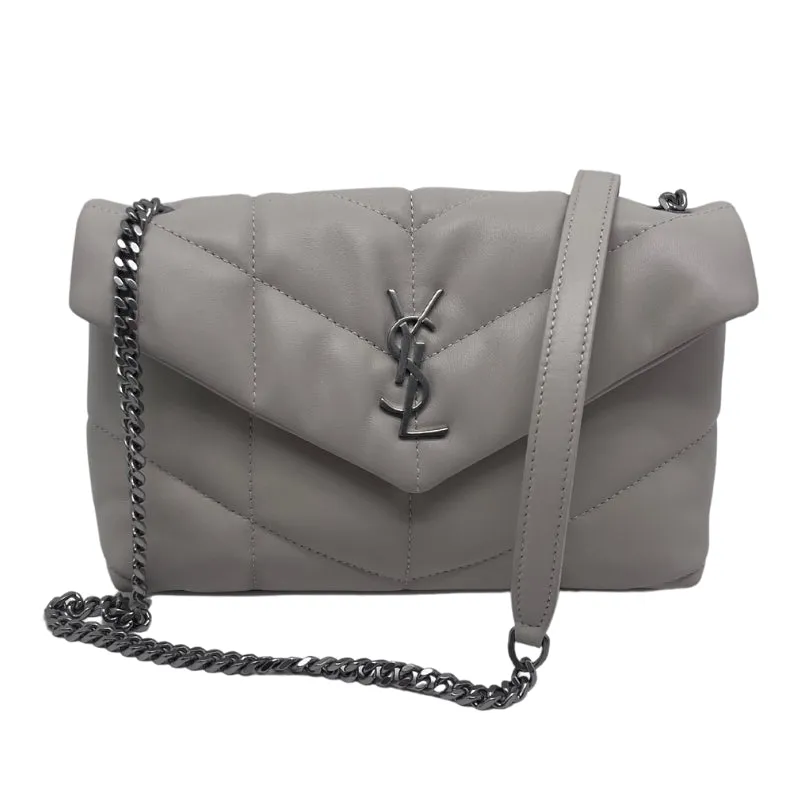 Saint Laurent Small Monogram Crema Puffer Bag