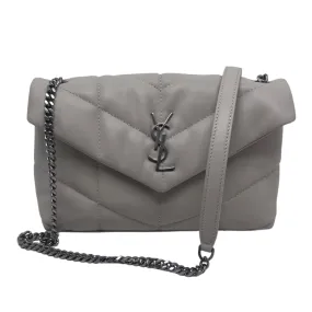 Saint Laurent Small Monogram Crema Puffer Bag