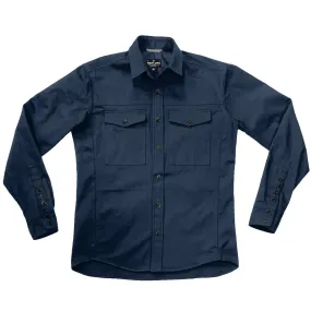 SB LACHINE // TUFF NAVY HERRINGBONE SHIRT JACKET - Black Horn Button  - SMALL BATCH