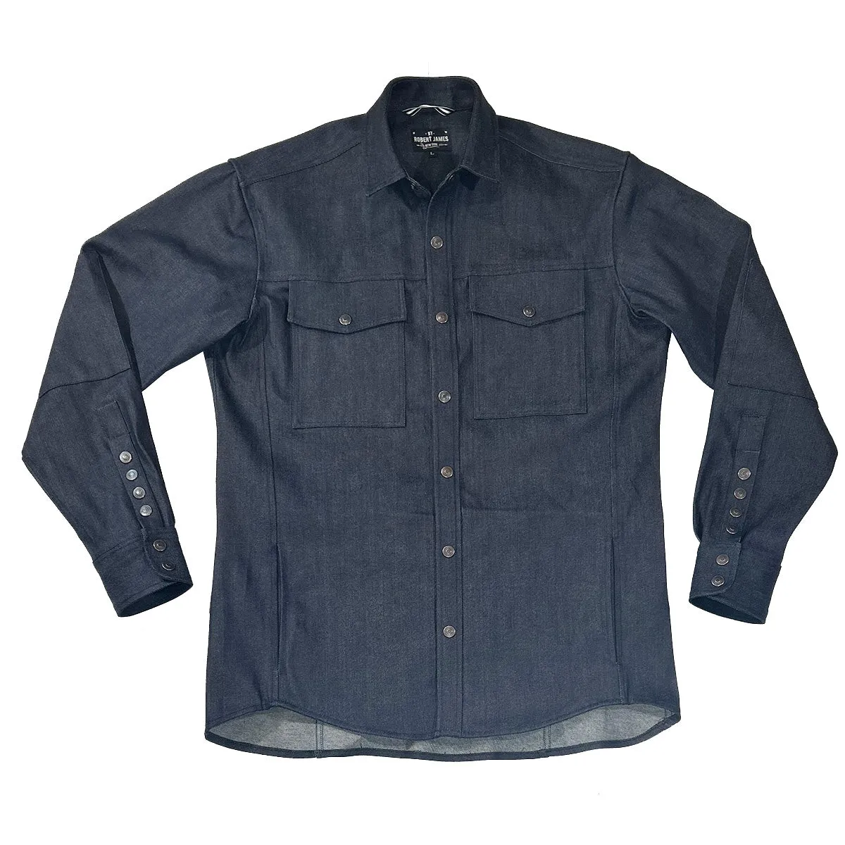 SB LACHINE // YOKED  UP- HEAVY INDIGO DENIM SHIRT JACKET -  Pockets On Yoke - SMALL BATCH