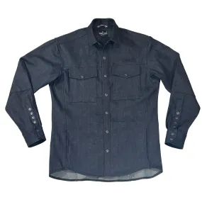 SB LACHINE // YOKED  UP- HEAVY INDIGO DENIM SHIRT JACKET -  Pockets On Yoke - SMALL BATCH