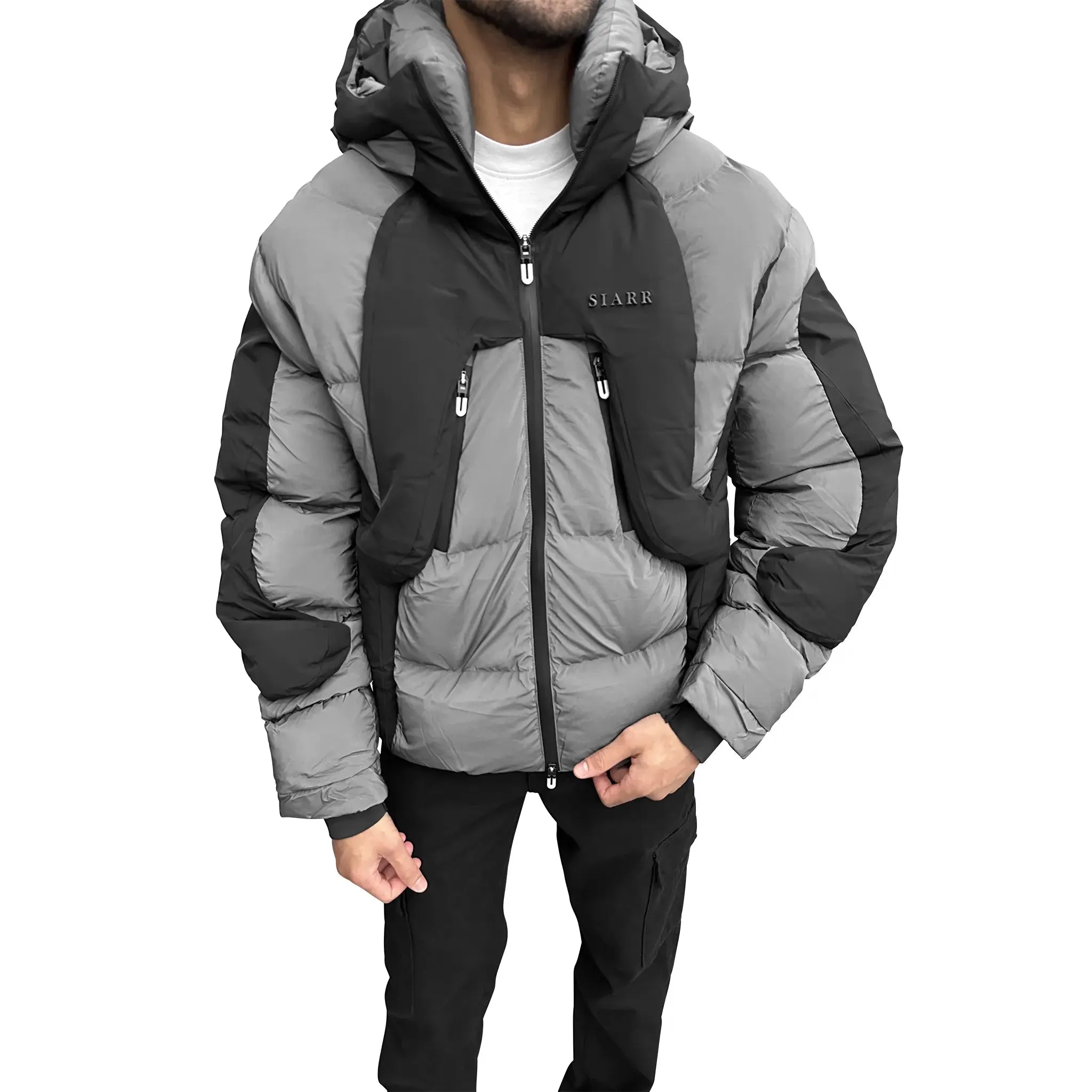 SIARR Black Grey Puffer Ski Jacket