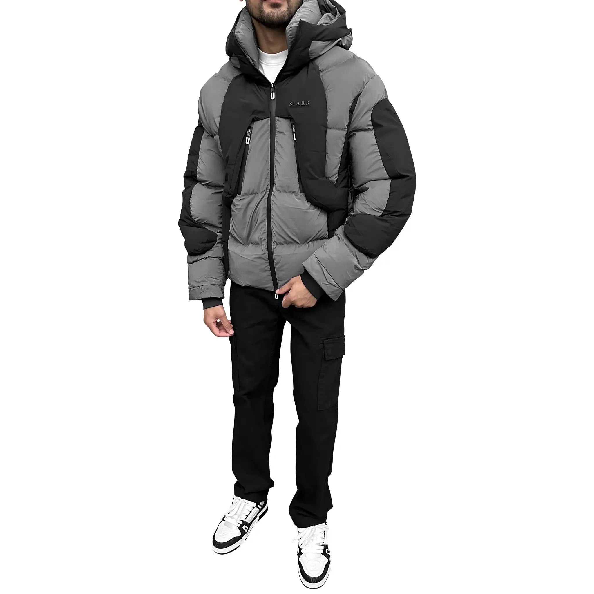 SIARR Black Grey Puffer Ski Jacket