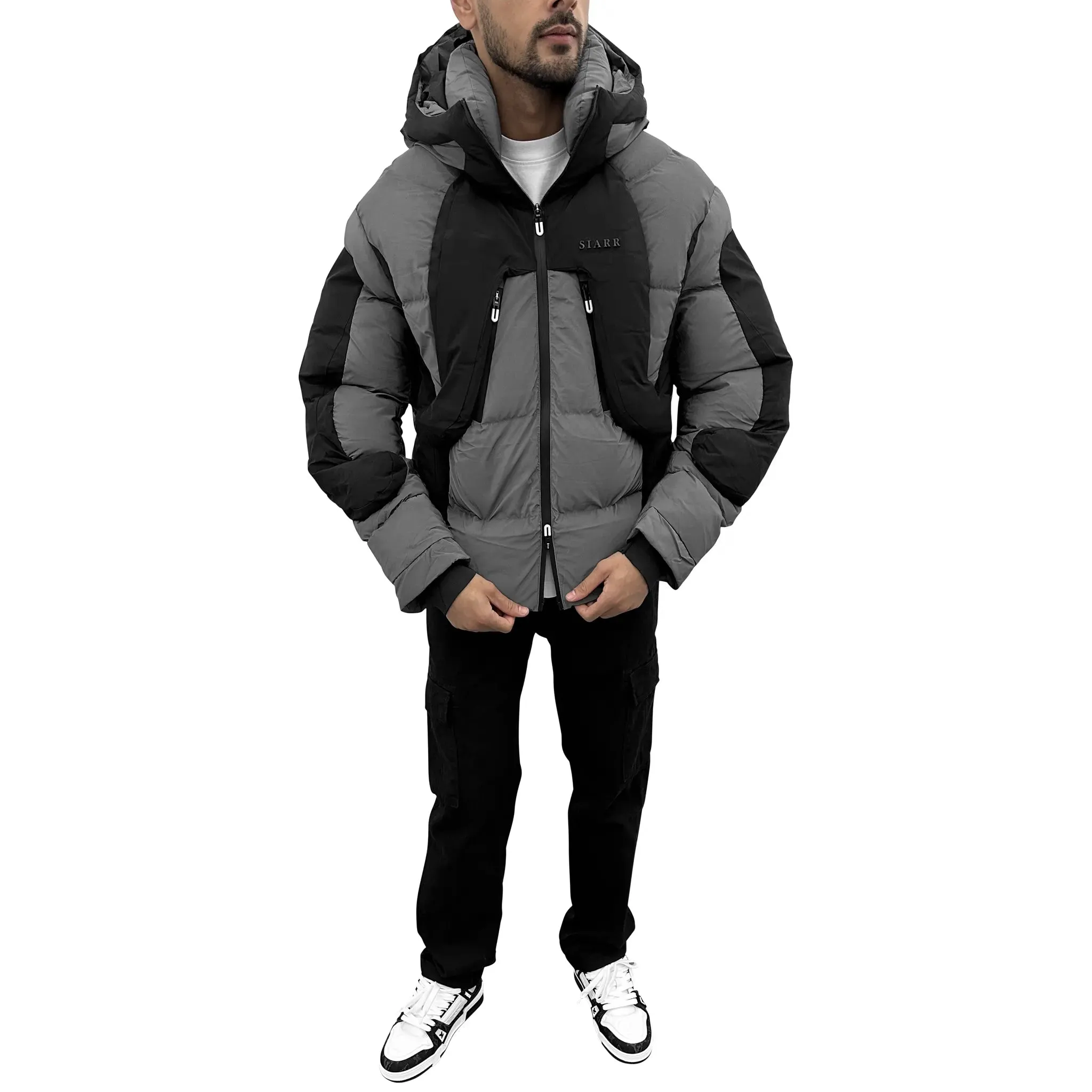 SIARR Black Grey Puffer Ski Jacket