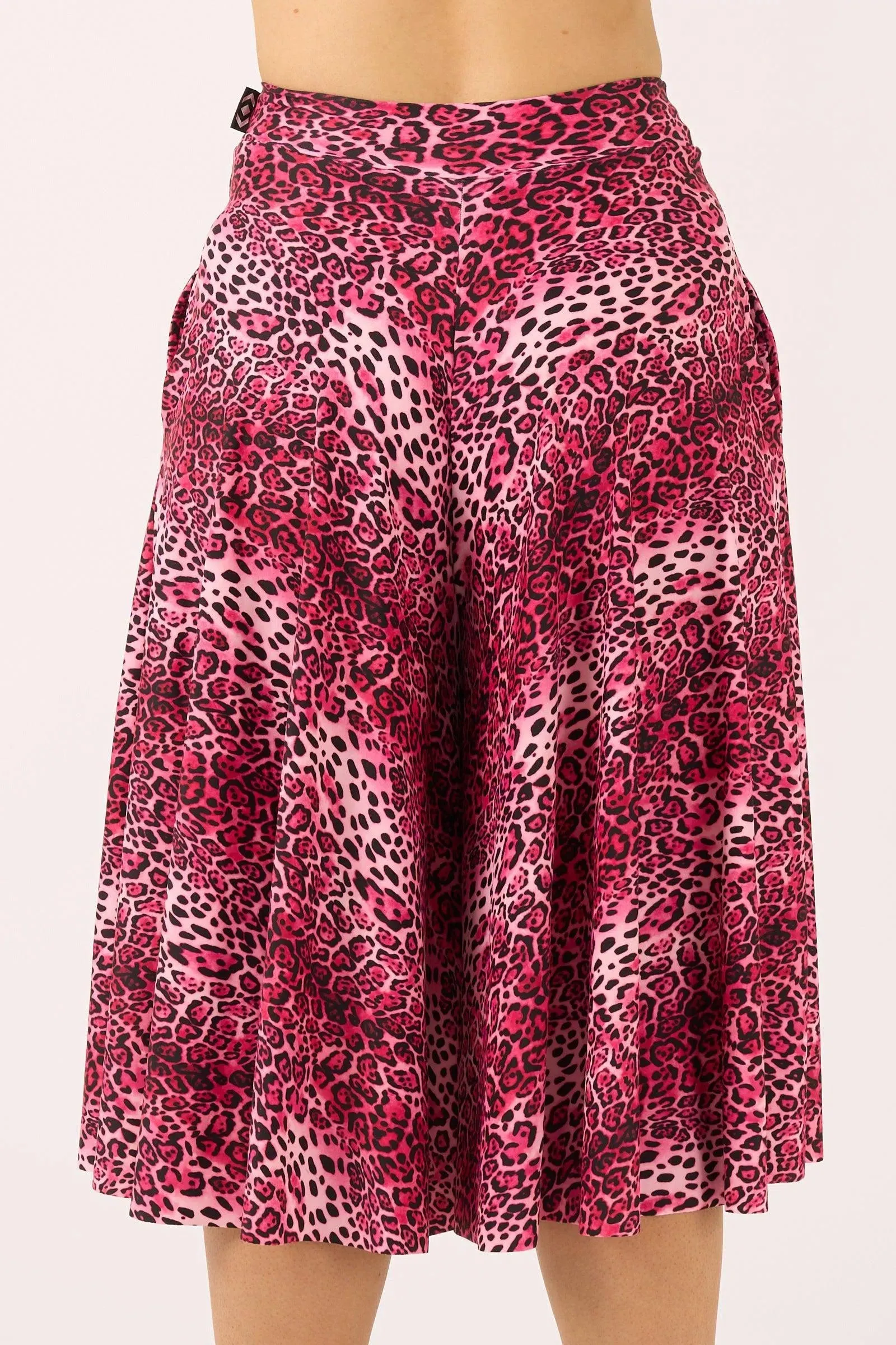 Silky Palazzo Culotte With Pocket - Pink Primal Animal
