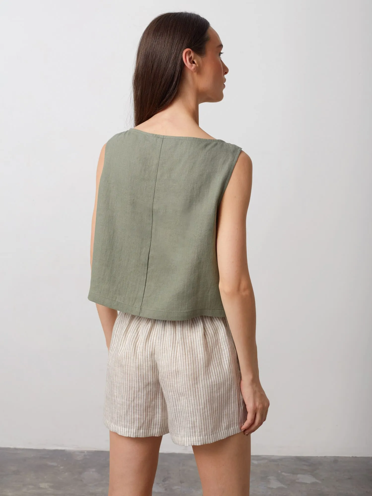 Sleeveless Linen Top