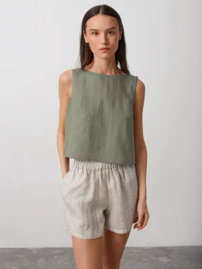 Sleeveless Linen Top