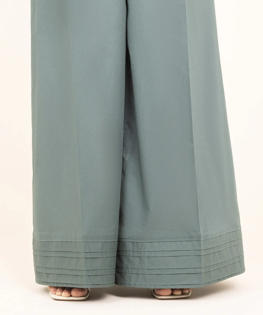 Solid Cambric Flared Pants