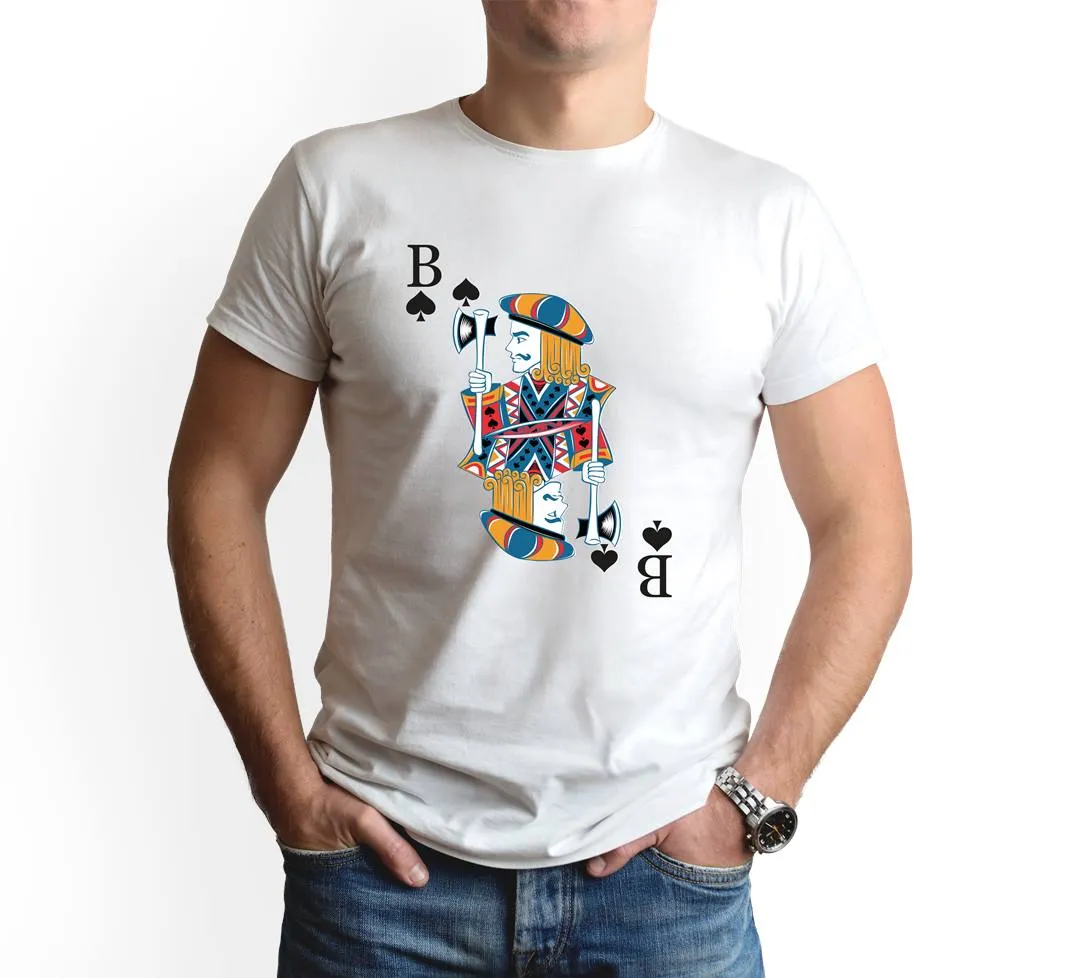 T-Shirt Herren - Spielkarte Pik Bube/Bauer
