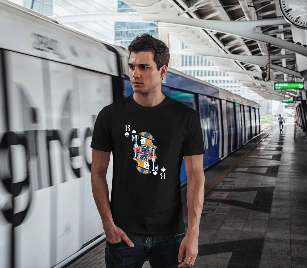 T-Shirt Herren - Spielkarte Pik Bube/Bauer