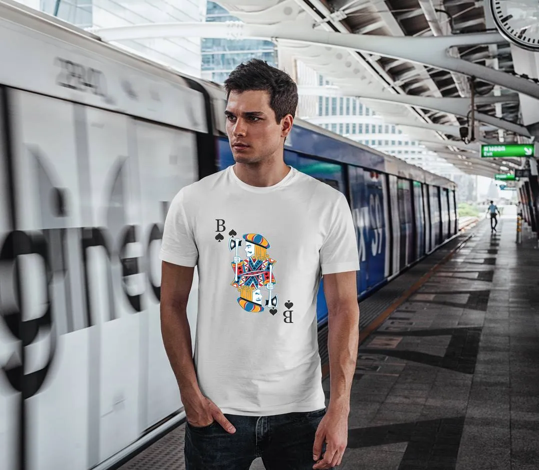 T-Shirt Herren - Spielkarte Pik Bube/Bauer