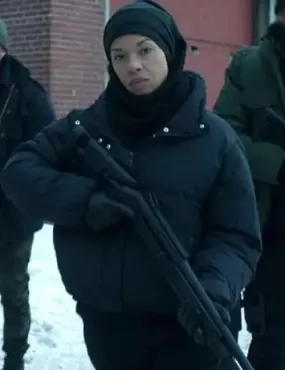 The Recruit Tv Series Angel Parker Actress Black Puffer Jacket