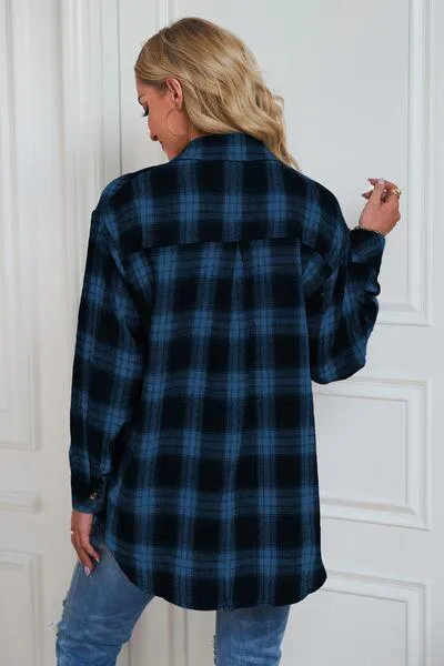 Timeless Style Buttoned Oversized Plaid Shacket