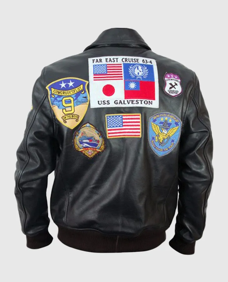 Top Gun Black Bomber Leather Jacket